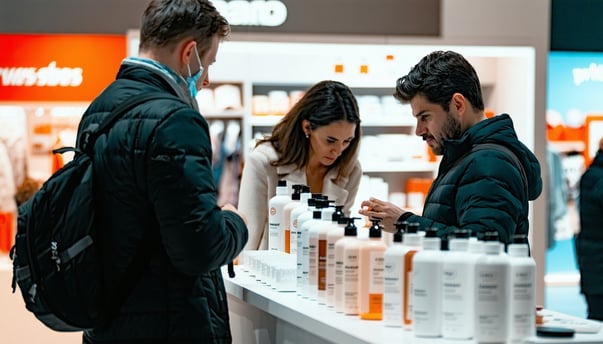 Another set of people looking at the products