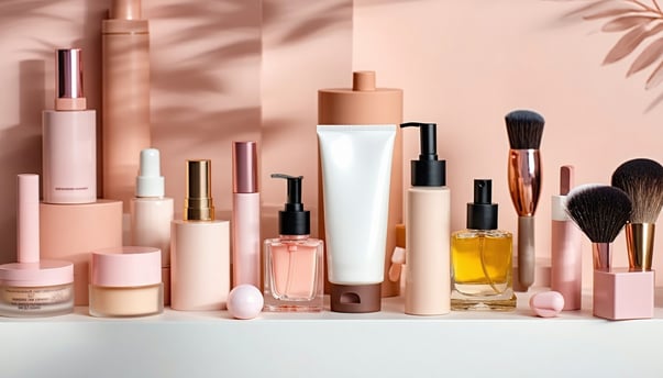 Beauty products in a display-1