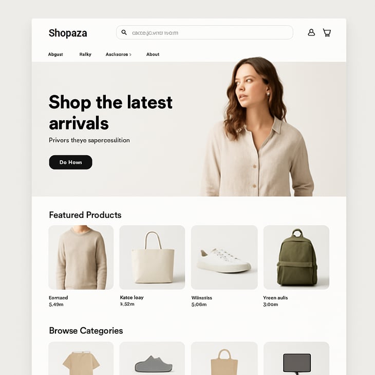 Generate an image of an ecommerce platform no need of illustration give a actual image give a random name for the platform-2
