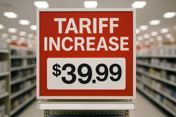 Generate an image that represents the tariff increase Can you please give the price increase in a mega store like target