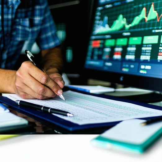 Person manually working on excel updating pricing of the products-1