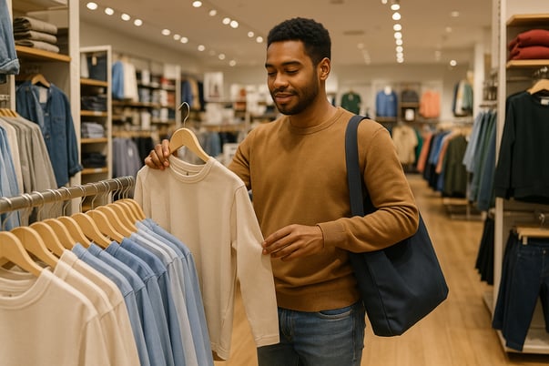 person shoppin in a retail store